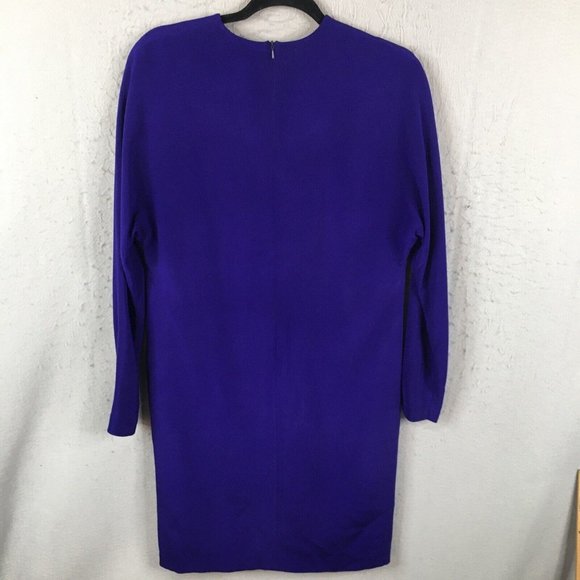 Vintage Silk Dress Womens 4 Purple Career Event Occasion Wedding Cocktail Formal - Picture 4 of 16